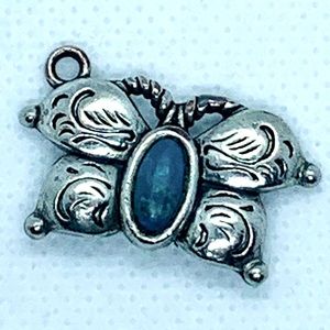 Sterling Silver Turquoise Butterfly Charm Pendant